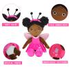 JUSTQUNSEEN Black Baby Doll,Blacks Dolls African American Stuffed Toy,12 Rag Dolls for Girls Soft Gifts,Brown Doll Fairy Baby Toy Plush Toys for Christmas Birthday Party(Small-Black Butterfly) view 3