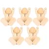 5Pcs Wooden Robot Doll, Christmas Decoration Wooden Doll, Hand Made Creative Crafts, for DIY Craft Art, Kids Painting view 1