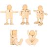 5Pcs Wooden Robot Doll, Christmas Decoration Wooden Doll, Hand Made Creative Crafts, for DIY Craft Art, Kids Painting view 2