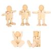5Pcs Wooden Robot Doll, Christmas Decoration Wooden Doll, Hand Made Creative Crafts, for DIY Craft Art, Kids Painting view 4