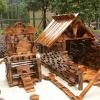 Mega Outdoor Carbonized Wooden Building Blocks Set 54 pcs for Kids Toddlers 3-12, Giant Carbonized Outside Wooden Blocks Playset for Kindergarten Yard, Jumbo Blocks (Giant Set 3#: 46.9 lbs(21.3kg) view 1