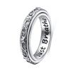 Ladytree Spinner Fidget Ring S925 Sterling Silver Lotus Flower Yoga Just Breathe Anxiety Worry Band Oxidized Stress Relieving Boredom ADHD Autism Rings for Women Men,Size 8 view 1