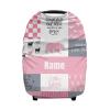 Personalized Woodland Deer and Bear Pink Baby Car Seat Covers with Name, Custom Nursing Cover Breastfeeding for Babies, Carseat Canopy for Girls, Infant Stroller Cover, Breathable Carseat Cover view 1