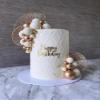 50 PCS Boho Cake Toppers Mini Balls Cake Topper Various Dried Pampas Grass Cake Decor for Boho Home Wedding Cake Decoration (Grey White Gold) view 4