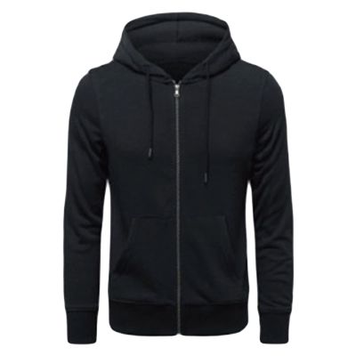 Maiyifu-GJ Men's Full Zip Long Sleeve Hoodies Lightweight Slim Fit Solid Color Hoodie Hooded Sweatshirt With Kanga Pocket (Black,Small)