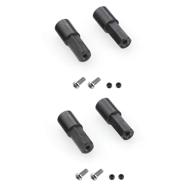 4 Pcs Metal Rear Axle Shaft for WPL D12 C14 C24 C34 B14 B24 C16 B36 MN D90 MN99S RC Car Upgrade Parts Accessories ( Color : Black )