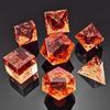Bescon Crystal Clear (Unpainted) Sharp Edge DND Dice Set of 7, Razor Edged Polyhedral D&D Dice Set for Dungeons and Dragons Role Playing Games, Tangerine Color view 1
