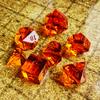 Bescon Crystal Clear (Unpainted) Sharp Edge DND Dice Set of 7, Razor Edged Polyhedral D&D Dice Set for Dungeons and Dragons Role Playing Games, Tangerine Color view 2