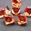 Bescon Crystal Clear (Unpainted) Sharp Edge DND Dice Set of 7, Razor Edged Polyhedral D&D Dice Set for Dungeons and Dragons Role Playing Games, Tangerine Color view 3