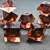 Bescon Crystal Clear (Unpainted) Sharp Edge DND Dice Set of 7, Razor Edged Polyhedral D&D Dice Set for Dungeons and Dragons Role Playing Games, Coffee Color view 3