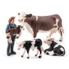LC JoyCre Realistic Cows Toys for Kids 4pcs Simmental Cow Holstein Calf Lying Calf Cake Topper Farm Animal Set Deco Collection School Gift for Toddlers view 1