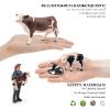 LC JoyCre Realistic Cows Toys for Kids 4pcs Simmental Cow Holstein Calf Lying Calf Cake Topper Farm Animal Set Deco Collection School Gift for Toddlers view 4