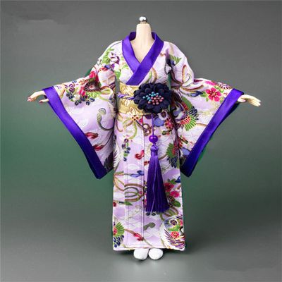 Fremego 1/6 Scale Female Clothes, Japanese Kimono Bathrobe Dress Costume Clothing for 12inch PH TBL JO Action Figure Body (H-Long Version)