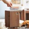 Retro Money Banks Black Walnut Wood Piggy Bank Large Capacity Unbroken Coin Can with Bronze Key Money Box Home Decoration view 2