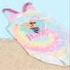 Barbie Swimsuit Girls Kids Doll Logo Tie Dye Swimming Costume 6-7 Years Pink view 2