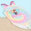 Barbie Swimsuit Girls Kids Doll Logo Tie Dye Swimming Costume 6-7 Years Pink view 3