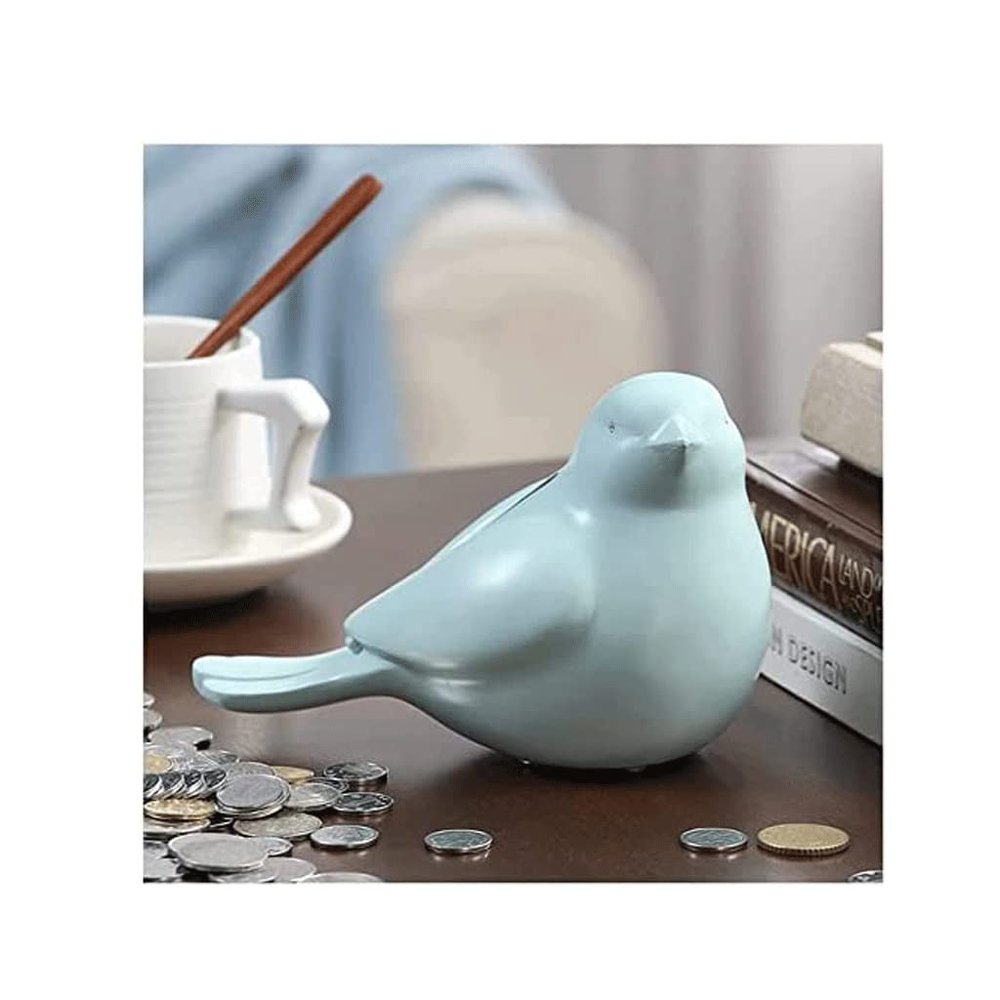 Resin Piggy Bank Realistic Bird Shape Coin Can Boys Girls Small Money Box Great Toy Gift Money Banks