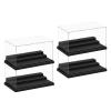 AELS 3-Level Acrylic Display Case Set, Dustproof Showcase for Collection, Clear, Removable (Black - 4 Packs) view 1