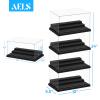 AELS 3-Level Acrylic Display Case Set, Dustproof Showcase for Collection, Clear, Removable (Black - 4 Packs) view 2