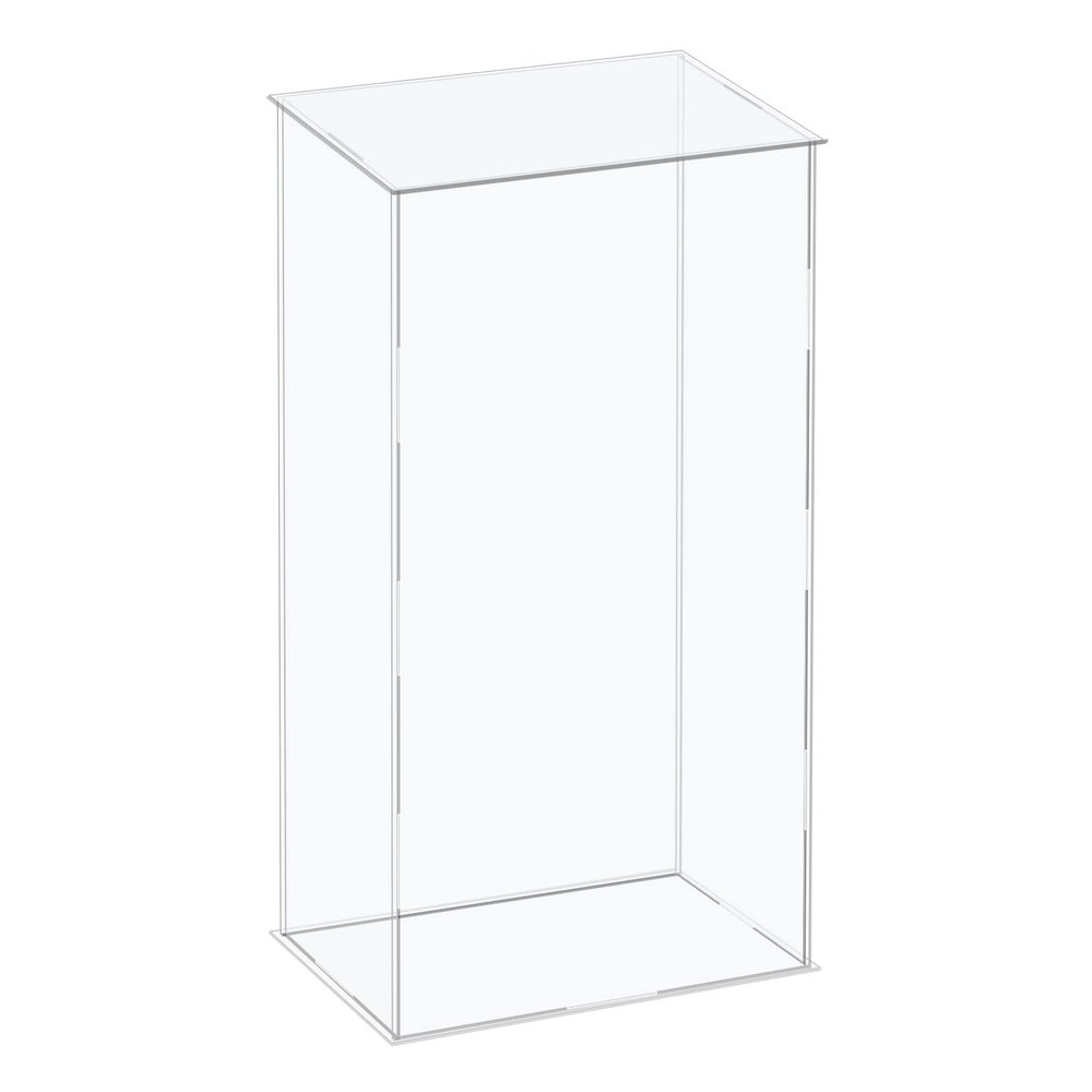 MECCANIXITY Acrylic Display Case Plastic Box Cube Storage Box Clear Assemble Showcase 4.3x4.3x16.1 Inch for Collectibles