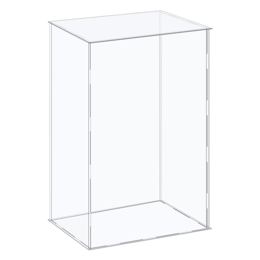 MECCANIXITY Acrylic Display Case Plastic Box Cube Storage Box Clear Assemble Showcase 14.1x10.2x16.1 Inch for Collectibles