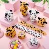 Sosation 6 Pcs Tiger Leopard Stuffed Animal Slap Bracelets for Kids Hug Slap Bracelet Bulk Tiger Leopard Stuffed Animal Plush Kids Toy for Halloween Birthday Gifts Party Favors(Leopard Style) view 2