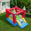 GLACER Inflatable Bounce House, 2-in-1 Kids Inflatable Castle w/Large Jumping Area, Slide, Carrying Bag, Repair Kit, Stakes, Indoor Outdoor Jumping Bouncer for Lawn, Yard, Park (with 550W Air Blower) view 2