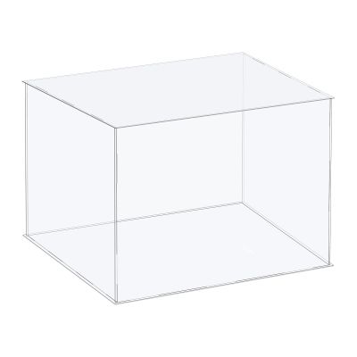 MECCANIXITY Acrylic Display Case Plastic Box Cube Storage Box Clear Assemble Showcase 14.1x14.1x10.2 Inch for Collectibles