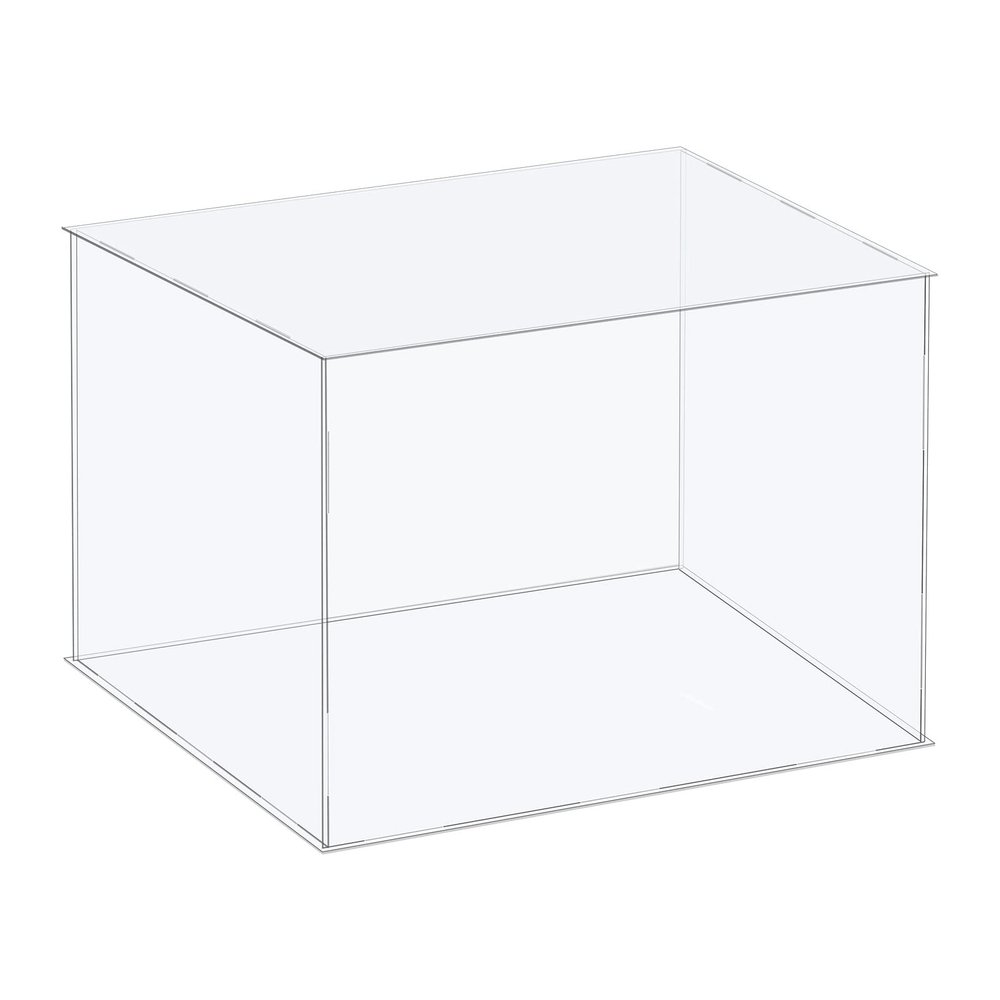 MECCANIXITY Acrylic Display Case Plastic Box Cube Storage Box Clear Assemble Showcase 14.1x14.1x10.2 Inch for Collectibles