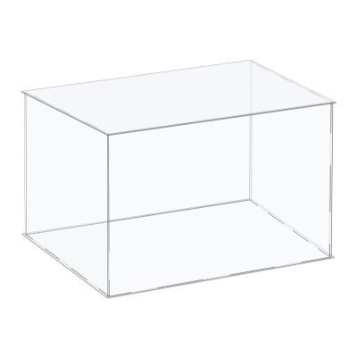 MECCANIXITY Acrylic Display Case Plastic Box Cube Storage Box Clear Assemble Showcase 16.1x16.1x10.2 Inch for Collectibles