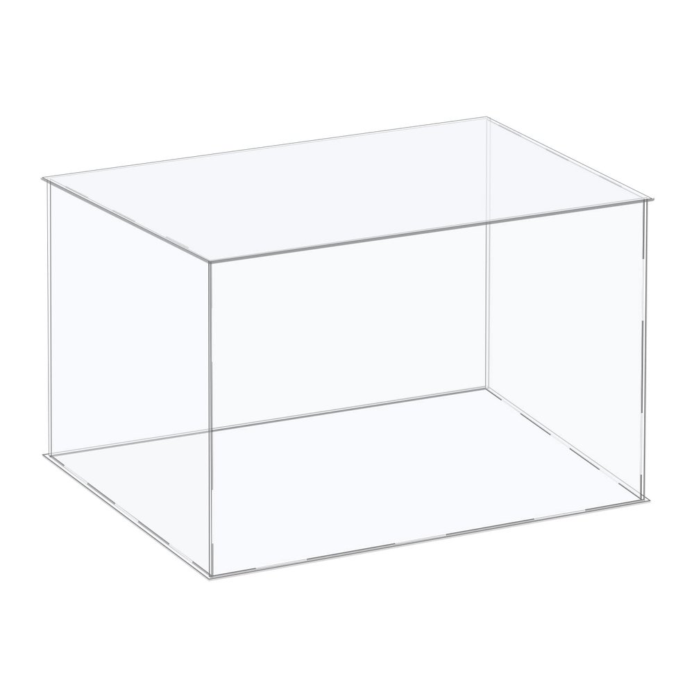MECCANIXITY Acrylic Display Case Plastic Box Cube Storage Box Clear Assemble Showcase 16.1x16.1x10.2 Inch for Collectibles