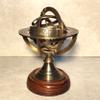 Karv Instruments Antique Brass 6" Decorative Armillary Sphere Globe Astrolabe Zodiac Engraved Celestial Globe Wooden Base view 2