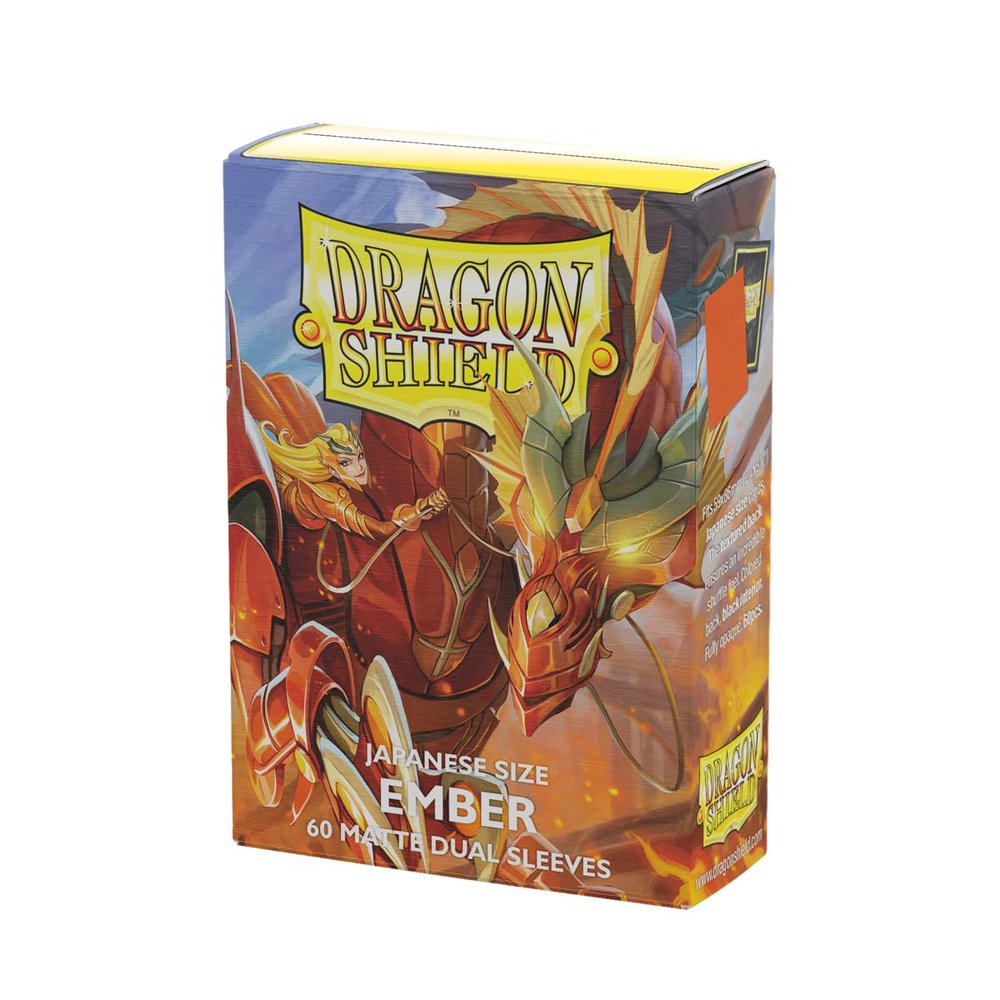 Dragon Shield - Matte Dual - Japanese Size Card Sleeves | 60 CT - Smooth & Tough Premium TCG Sleeves - Compatible with Yu-Gi-Oh, Naruto, Cardfight & Vanguard | Ember