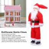 Ceramic Santa, Dollhouse Father Christmas Miniature with Rotatable Joints and Stand Base for 1:12 Scale Decorations view 4