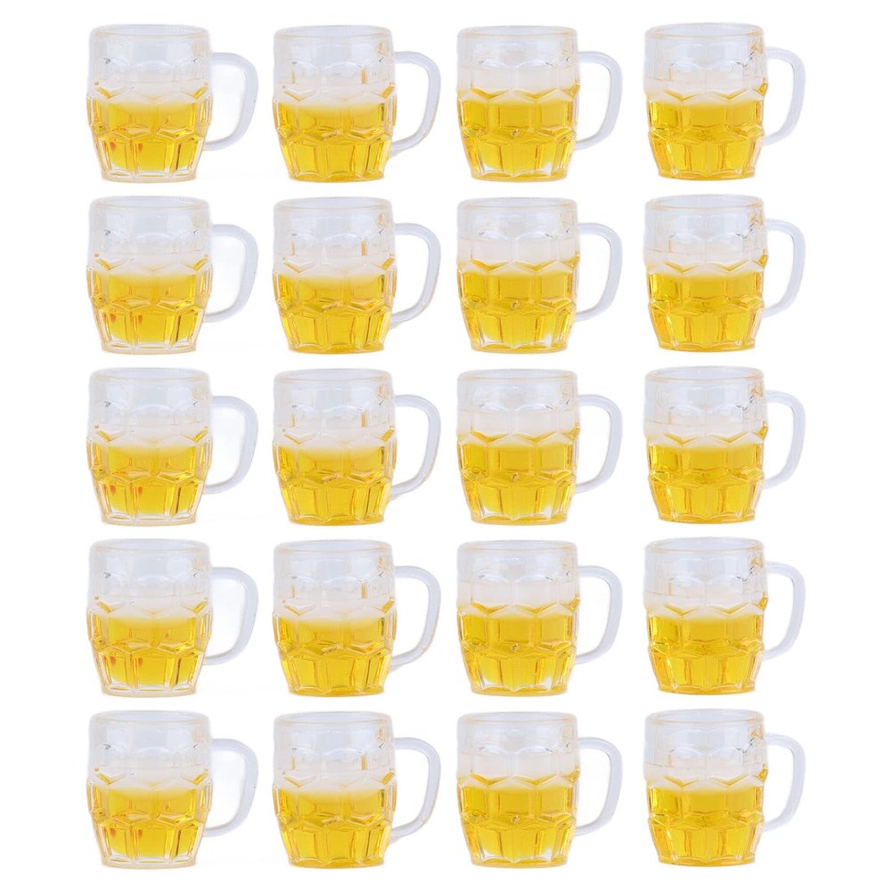 20pcs Miniature Beer Mug for Dollhouse, Simulation Beer Mugs, Plastic Dollhouse Mug Mini Beer Mugs Glasses for Dolls Decorations, Mini Garden, Mini, Potted Landscaping