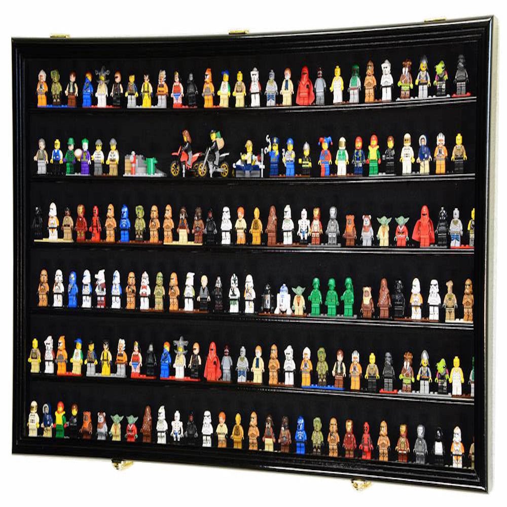 sfDisplay.com,LLC. 180 Minifigures Display Case Cabinet for Miniatures/Figurines/Mini Figures (Walnut)