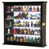 4 Adjustable Shelves Mirror Back Minifigures Display Case Cabinet for Miniatures / Figurines / Mini Figures (Black) view 1