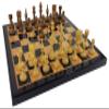3 1/2 inch King Staunton Wood Acacia Natural Boxwood Chess Set with 18 inch Dark Walnut Color Board view 2