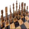 3 1/2 inch King Staunton Wood Acacia Natural Boxwood Chess Set with 18 inch Dark Walnut Color Board view 3
