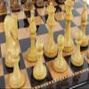 3 1/2 inch King Staunton Wood Acacia Natural Boxwood Chess Set with 18 inch Dark Walnut Color Board view 4