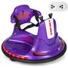 Costzon 12V Kids Ride On Bumper Car, Electric Bumper Car w/Dual Joysticks, Remote Control, 360 Spin, Slow Start Function, LED Lights & Fun Music, Adjustable Safety Belt, Soft Bumper (Purple) view 1