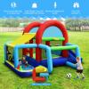 GLACER Inflatable Bounce House, 7-in-1 Kids Bouncer w/Dual Slides, Jumping Area, Football Goal, Basketball Hoop, Ball Pit, Ring-toss & Target Game, Backyard Bouncy Castle (with 480W Air Blower) view 2