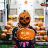 Creepy Halloween Pumpkin Mask, Novelty Latex Scary Halloween Costume Party Props view 2