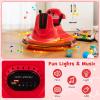 Costzon 12V Kids Ride On Bumper Car, Electric Bumper Car w/Dual Joysticks, Remote Control, 360 Spin, Slow Start Function, LED Lights & Fun Music, Adjustable Safety Belt, Soft Bumper (Red) view 3