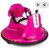 Costzon 12V Kids Ride On Bumper Car, Electric Bumper Car w/Dual Joysticks, Remote Control, 360 Spin, Slow Start Function, LED Lights & Fun Music, Adjustable Safety Belt, Soft Bumper (Pink) view 1