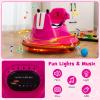 Costzon 12V Kids Ride On Bumper Car, Electric Bumper Car w/Dual Joysticks, Remote Control, 360 Spin, Slow Start Function, LED Lights & Fun Music, Adjustable Safety Belt, Soft Bumper (Pink) view 3