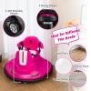 Costzon 12V Kids Ride On Bumper Car, Electric Bumper Car w/Dual Joysticks, Remote Control, 360 Spin, Slow Start Function, LED Lights & Fun Music, Adjustable Safety Belt, Soft Bumper (Pink) view 4