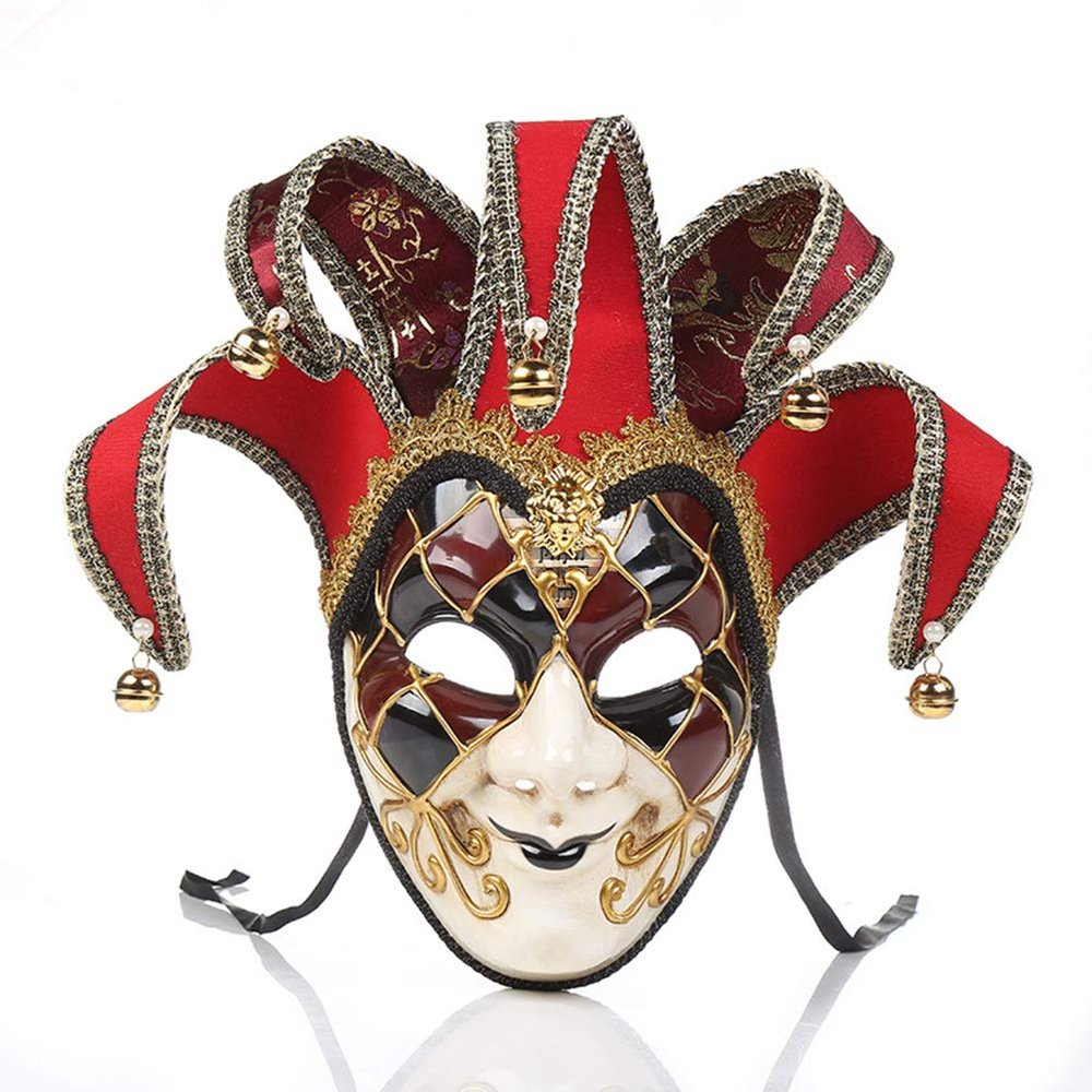 JTLB Halloween Clown Party Mask, Venice Full Face Masks Masquerade Mask,Christmas Halloween Costumes Carnival Anonymous Masks