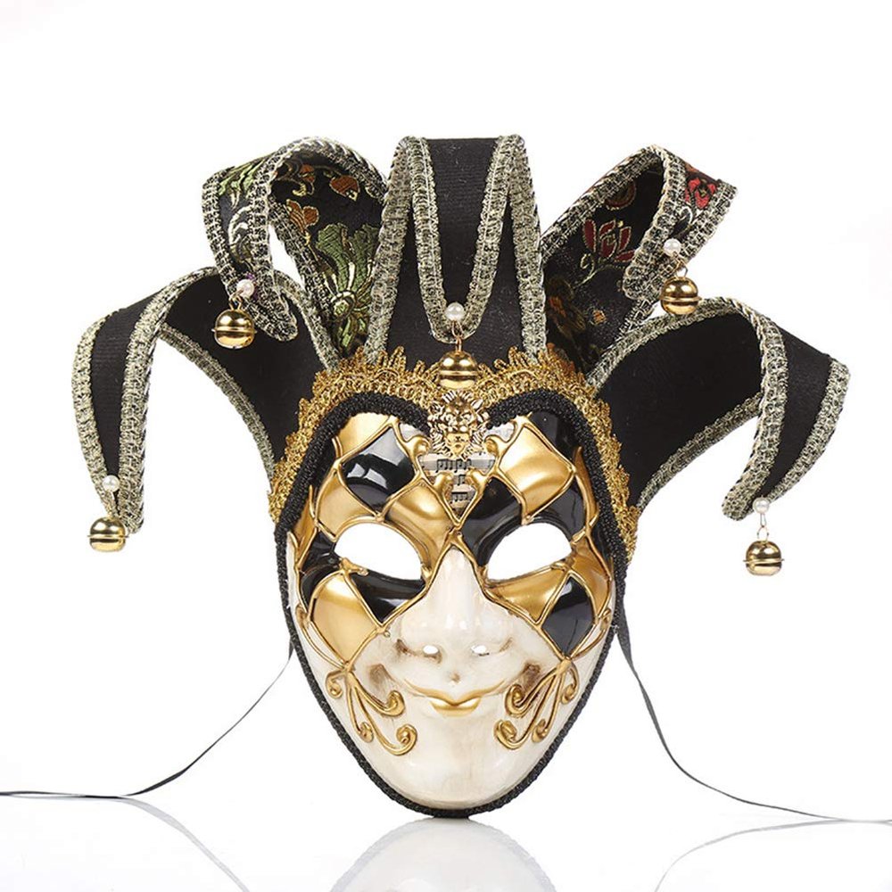 JTLB Halloween Clown Party Mask, Venice Full Face Masks Masquerade Mask,Christmas Halloween Costumes Carnival Anonymous Masks