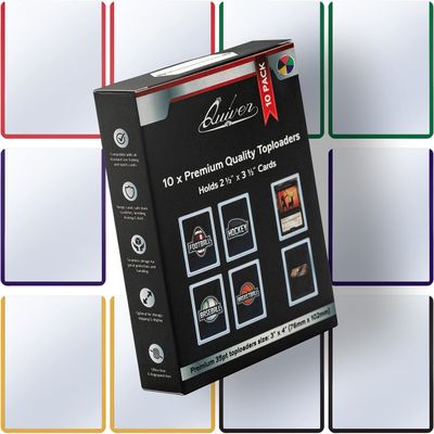Quiver Time Premium 3x4 Top Loaders for Cards - Durable 35pt Toploaders Hard Plastic Card Sleeves Card Holder for Sports, Baseball, Football & TCG Cards (10 pcs, Multicolor)